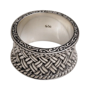 Hilos hechos a mano de plata 925 anillo de banda fina de plata esterlina compromiso de las mujeres boda aniversario fiesta Fidget regalo al por mayor - Product Image 1