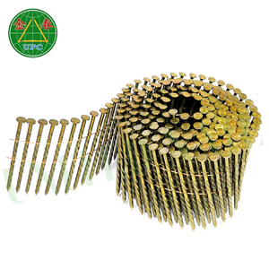 Clavos de bobina hechos en Vietnam para pistola de clavos neumática para paletas de madera de acero con cabeza a cuadros y tipo de vástago liso/anillo/tornillo - Product Image 1