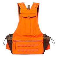 Chaleco de Caza Ligero de Poliéster y Algodón para Aves Acuáticas con Correas Utilitarias, Chaleco de Caza Color Naranja Brillante para Guía de Caza