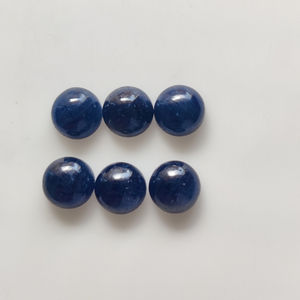 Cabochons ronds en vrac de 6.5mm saphir bleu de qualité supérieure pour bague et pendentif - Product Image 1