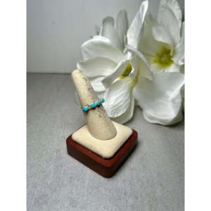 Kingman Turquoise & Sterling Silver Ring Navajo-<b>Crafted</b> Cultural Collectible Jewelry-for Men & Women - Product Image 2