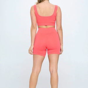 Conjunto Deportivo de 3 Piezas para Mujer, Personalizable al por Mayor, Leggings de Yoga sin Costuras, Spandex/Poliéster, Transpirable y de Secado Rápido - Product Image 3