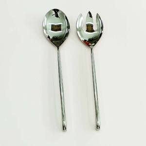 Cuillère en céramique blanche plaquée argent, Mini poignée cuillère fourchette ensemble de serveur de cuisine avec cuillère à soupe et fourchette à fruits ensemble de serveur à salade de brochet - Product Image 6