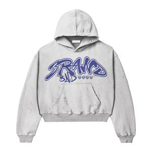 Combinaison de survêtement personnalisée à imprimé intégral en molleton de coton épais | Finition délavée par le soleil | Ensemble de survêtement à coupe empilée - Product Image 4