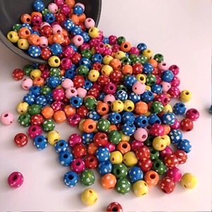 Perles en bois perles en bois naturelles non finies forme personnalisée et perles en bois colorées en forme et taille produit indien fabriqué à la main - Product Image 6