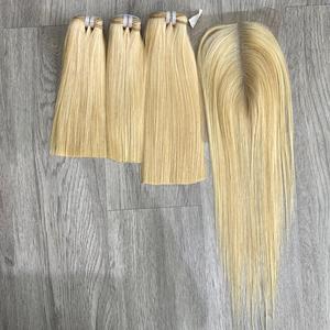 Virgin Raw Vietnamese Hair Super Quality Fast Bouncy Curl Blonde Color <b>Silky</b> Machine Double Weft Weaving - Product Image 1