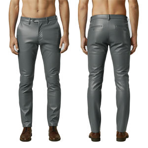 Pantalon en cuir premium pour homme, léger, finition douce, coupe slim, haute durabilité, respirant, écologique, tendance - Product Image 2