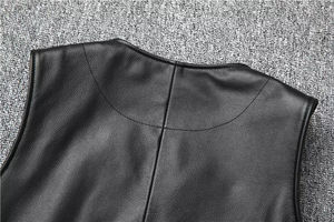 Gilet en cuir décontracté pour moto, veste en cuir, gilet respirant, gilet réversible pour homme, tendance, vente en gros, gilet pour homme - Product Image 4