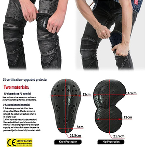 Black Durable Polyester/Cotton Breathable Quick Dry <b>Biker</b> <b>Jeans</b> CE Armor Pads for <b>Men's</b> Motorcycle Riding Protection D-Ride Moto - Product Image 4