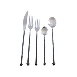 Ensemble de couverts en acier inoxydable fini de haute qualité de 5 cuillères couteau fourchette lave-vaisselle couverts pour usage domestique plaqué argent - Product Image 6