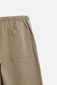 Cotton Sweatpants <b>Trousers</b> Loose Fit Sustainable Fabric <b>Light</b> Washed Heavyweight Knitted Line Pattern for Autumn - Product Image 6