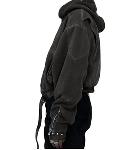 Wholesale Men Oversized Hoodie 400gsm Heavyweight Fleece Winter basicscotton blended Pullover Hoodie - Product Image 4