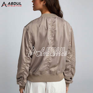 Blouson aviateur élégant pour femme avec fermeture éclair et design personnalisé pour le streetwear décontracté Blouson aviateur pour femme - Product Image 2