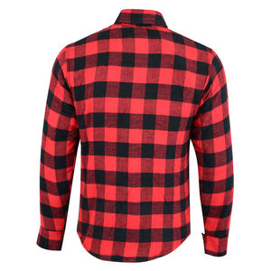 Camisa de Franela a Cuadros Roja y Negra para Hombre, Chaqueta de Montar Protectora con Forro de Kevlar, Certificación CE - Product Image 3