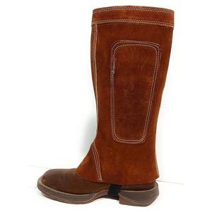 Demi chaps d'équitation de haute qualité Équipement en cuir de peau de vache Chaps en cuir véritable - Product Image 2