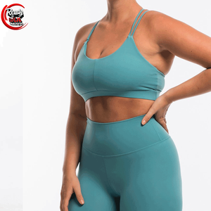 Nueva moda para mujer, 2 uds., conjunto de ropa deportiva sin costuras, sujetador de Yoga sólido, pantalones cortos para correr, entrenamiento de Yoga, ropa atlética, cinturón - Product Image 3