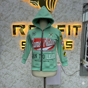 Haute qualité prix raisonnable le plus demandé sweat à capuche à fermeture éclair imprimé vert fabriqué en usine pas cher prix sweats à capuche hommes sweats à capuche - Product Image 3