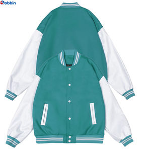 Chaqueta Universitaria de Béisbol Personalizada de Moda, Superventas, para Hombre, Talla Grande, Mangas de Cuero con Bordado Fino - Product Image 5