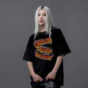 Fabricant bangladais orienté vers l'exportation T-shirt pour femme col rond manches courtes imprimé personnalisé T-shirt grande taille pour femme - Product Image 4