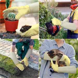 Guantes de jardinería de cuero de poda de rosas para hombres y mujeres, protección de antebrazo a prueba de espinas, empuñaduras de mano, regalos de jardinería para jardineros - Product Image 6