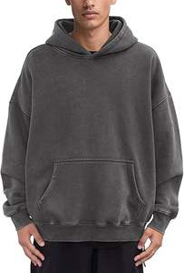 เสื้อฮู้ดผ้าคอตตอนผ้าฟลีซแห้งเร็วเป็นมิตรกับสิ่งแวดล้อมสวมใส่สบายสำหรับฤดูหนาวของผู้ชายสีพื้นใส่ได้พอดีตัว100% - Product Image 2