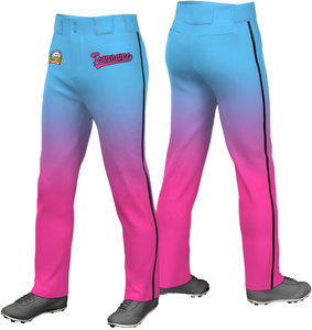 Pantalon de baseball personnalisé à sublimation dégradée avec bandes latérales, logo et nom personnalisés, respirant, pour jeunes, hommes, femmes, vêtements de sport d'équipe - Product Image 1