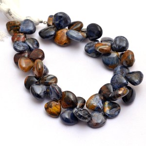 AAA + Pietersite Gemstone 9mm-10mm Lisse Coeur Perles En Vrac Pietersite Naturelle Semi Précieuse Pierres Précieuses Briolette Perles pour Bijoux - Product Image 3
