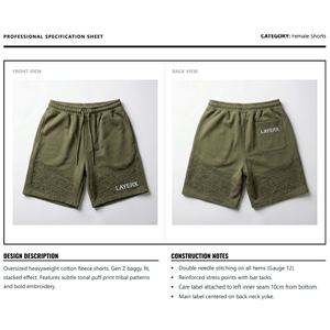 Custom Polyester/Nylon <b>Bermuda</b> <b>Shorts</b> <b>Women</b> Embroidery Hip Hop Regular Fit High Elastic Waist Quick Dry Sport Sweatpants - Product Image 6