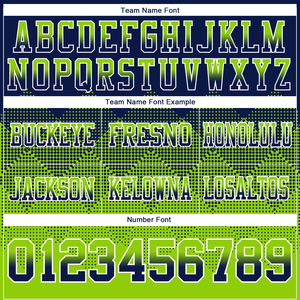 เสื้อฟุตบอลอเมริกันผ้าสแปนเด็กซ์/ โพลีเอสเตอร์ระบายอากาศได้ดีแห้งเร็วสีกรมท่าสีเขียวนีออนผ้าตาข่ายไล่ระดับสี - Product Image 3