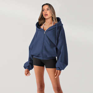 Ropa deportiva ligera para mujer al por mayor con bolsillos y cremallera atlética para yoga, correr, gimnasio, ropa informal, chaqueta con capucha y cremallera completa - Product Image 6