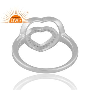 Anillo de piedras preciosas de topacio blanco Natural de plata de ley con diseño de textura, joyería personalizada para mujer, regalo para ella - Product Image 2