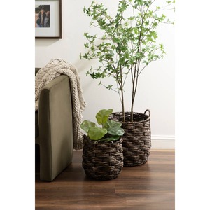 Ensemble de 2 paniers ronds durables en jacinthe d'eau tressés à la main, panier de rangement en gros, écologique, fabriqué au Vietnam - Product Image 5