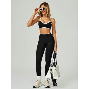 Conjuntos de yoga, leggings de cintura alta sin costuras y top deportivo, flexible, elástico, transpirable, ropa deportiva para mujer - Product Image 4
