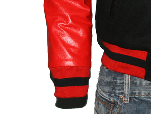 Veste bomber en cuir de haute qualité avec logo personnalisé en relief, style streetwear, veste universitaire, manches en cuir, pour homme - Product Image 6