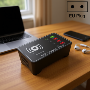สถานีชาร์จหลายพอร์ต A7 กำลังสูง 100W 4x PD 20W + QC3.0 ที่ชาร์จ USB 15W ที่ชาร์จไร้สาย QI - Product Image 3