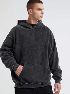 Sudadera con capucha de lana de gran tamaño de alta calidad para hombre, sudadera básica de algodón con logotipo personalizado para invierno - Product Image 3