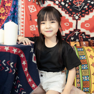 T-shirt unisexe à manches courtes et col rond pour enfants Ultifresh, décontracté, été, 100% polyester, imprimé uni, séchage rapide, respirant - Product Image 1