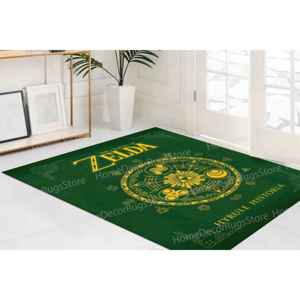 Alfombra Estampada - Alfombra Zelda, Alfombras para Sala de Juegos, Alfombras Verdes, Alfombra Moderna, Alfombra Delgada No Tejida - Product Image 3