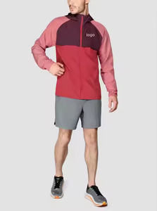 Coupe-vent léger et respirant en patchwork avec bloc de couleur, coupe ajustée avec logo réfléchissant, veste coupe-vent surdimensionnée pour hommes - Product Image 2