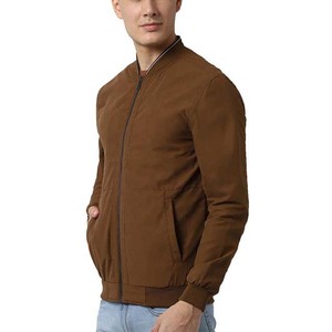 Chaqueta Bomber con Cremallera y Logotipo Personalizado de Alta Calidad para Hombre, Posición del Logotipo Frontal, Ropa de Otoño, Servicio OEM - Product Image 3