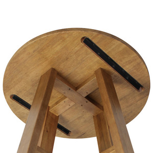 Mesa de Bar redonda alta moderna más barata hecha de marco de madera de teca maciza Color Natural para el hogar Bar Hotel Uso comercial interior/exterior - Product Image 4