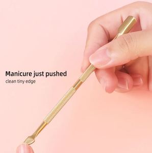 Pousse-cuticules et dissolvant en acier inoxydable rose doré avec revêtement noir pour l'art des ongles, la manucure et les outils de soin des ongles - Product Image 4