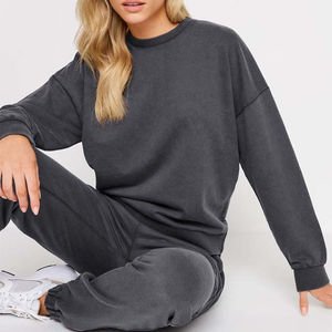 Sudaderas con Capucha de Manga Larga con Efecto Ácido para Mujer, Sudadera Informal de Invierno, Sudadera con Estampado Personalizado, Tela de Forro Polar, Diseño de Hombros Caídos - Product Image 4