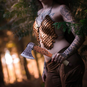 PU güvenli cadılar bayramı Cosplay çift taraflı balta çocuklar Viking oyuncak tamamen kazınmış tarzı ile endüstriyel sınıf köpük LARP silah Prop - Product Image 6