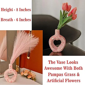 Florero de cerámica en forma de corazón, maceta de cerámica de diseño llamativo para el hogar y la decoración de la boda, maceta Premium, jarrón de mesa 2025 - Product Image 5