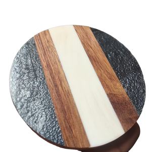 Juego de Posavasos de Resina de Madera de Alta Calidad y Elegante, 4 Piezas, Posavasos Redondos Hechos a Mano y Ecológicos para Uso en el Hogar, Hoteles y Restaurantes - Product Image 1