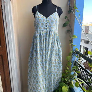 Robe imprimée bloc à la main Robe longue en coton indien Robe en coton indien Robe imprimée - Product Image 1