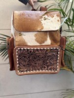 Sac à dos élégant en cuir de vachette à motifs western, sculpté à la main, sacs d'école unisexes, magnifique sac de créateur, sac multi-usages
