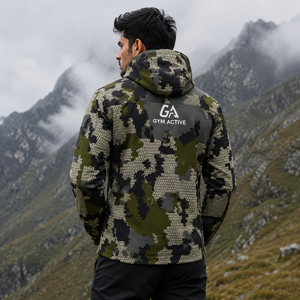Blouson bomber camouflage pour homme, imperméable, coupe-vent, à capuche, pour la randonnée en plein air, logo personnalisé OEM - Product Image 3