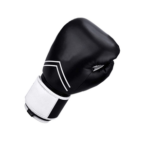 Guantes de Boxeo de Cuero de Alta Calidad en Blanco y Negro para Adultos, Diseño Transpirable de Alto Rendimiento con Cierre de Velcro - Product Image 3
